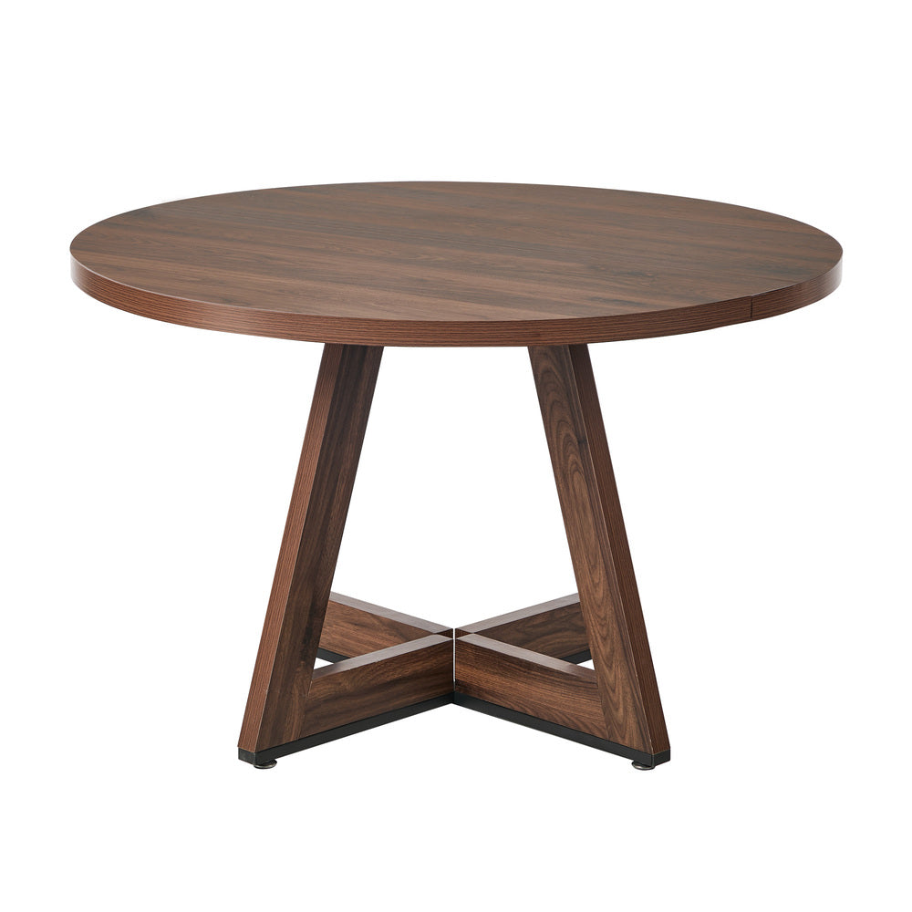 120cm Round Dining Table Wooden Kitchen Furniture Walnut
