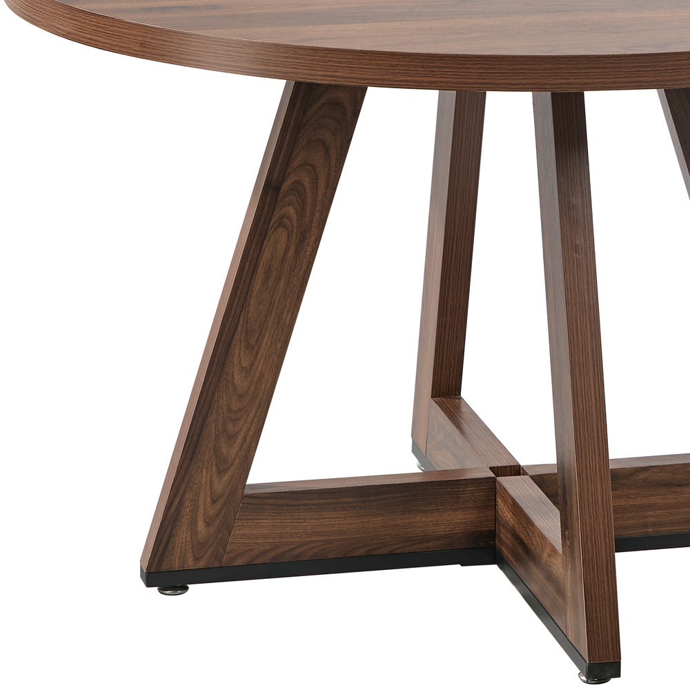 120cm Round Dining Table Wooden Kitchen Furniture Walnut