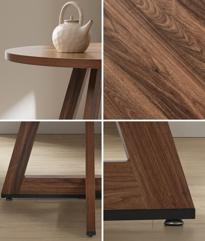 120cm Round Dining Table Wooden Kitchen Furniture Walnut