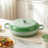 Enameled Cast Iron Dutch Oven – 3.3L, Green, Bread Baking, Oven‑Safe