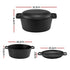 2‑in‑1 Cast Iron Dutch Oven – 5L Pot & Skillet Lid, Pre‑Seasoned, Black