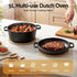 2‑in‑1 Cast Iron Dutch Oven – 5L Pot & Skillet Lid, Pre‑Seasoned, Black