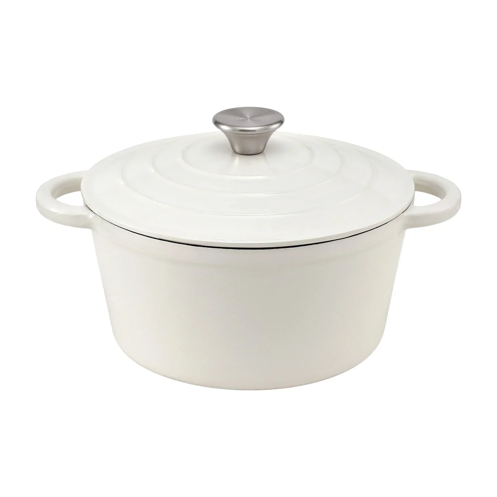 Enameled Cast Iron Dutch Oven – 3.8L, White, Bread Baking, Oven‑Safe