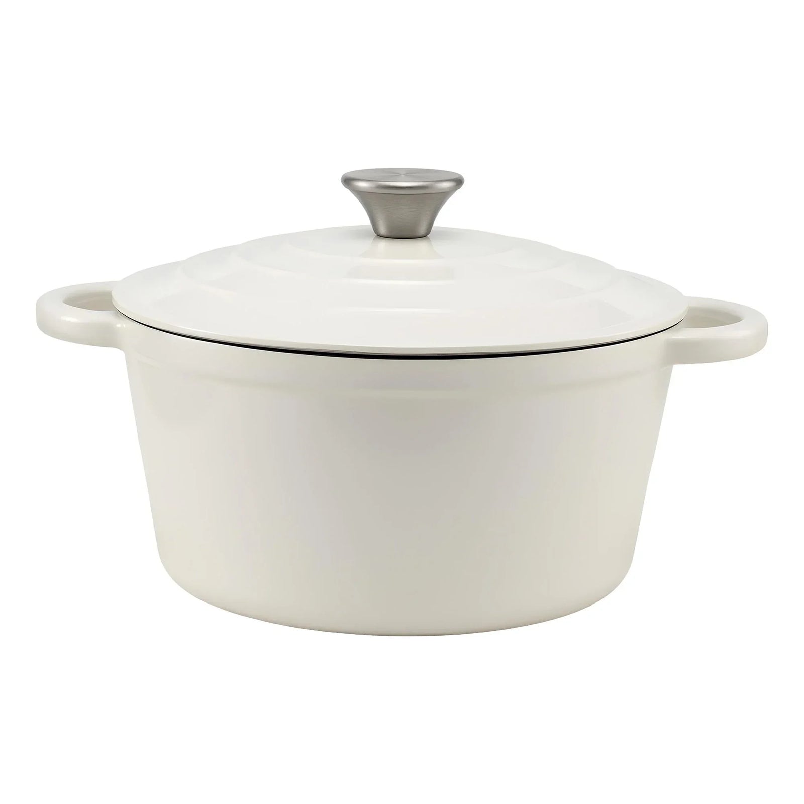 Enameled Cast Iron Dutch Oven – 3.8L, White, Bread Baking, Oven‑Safe