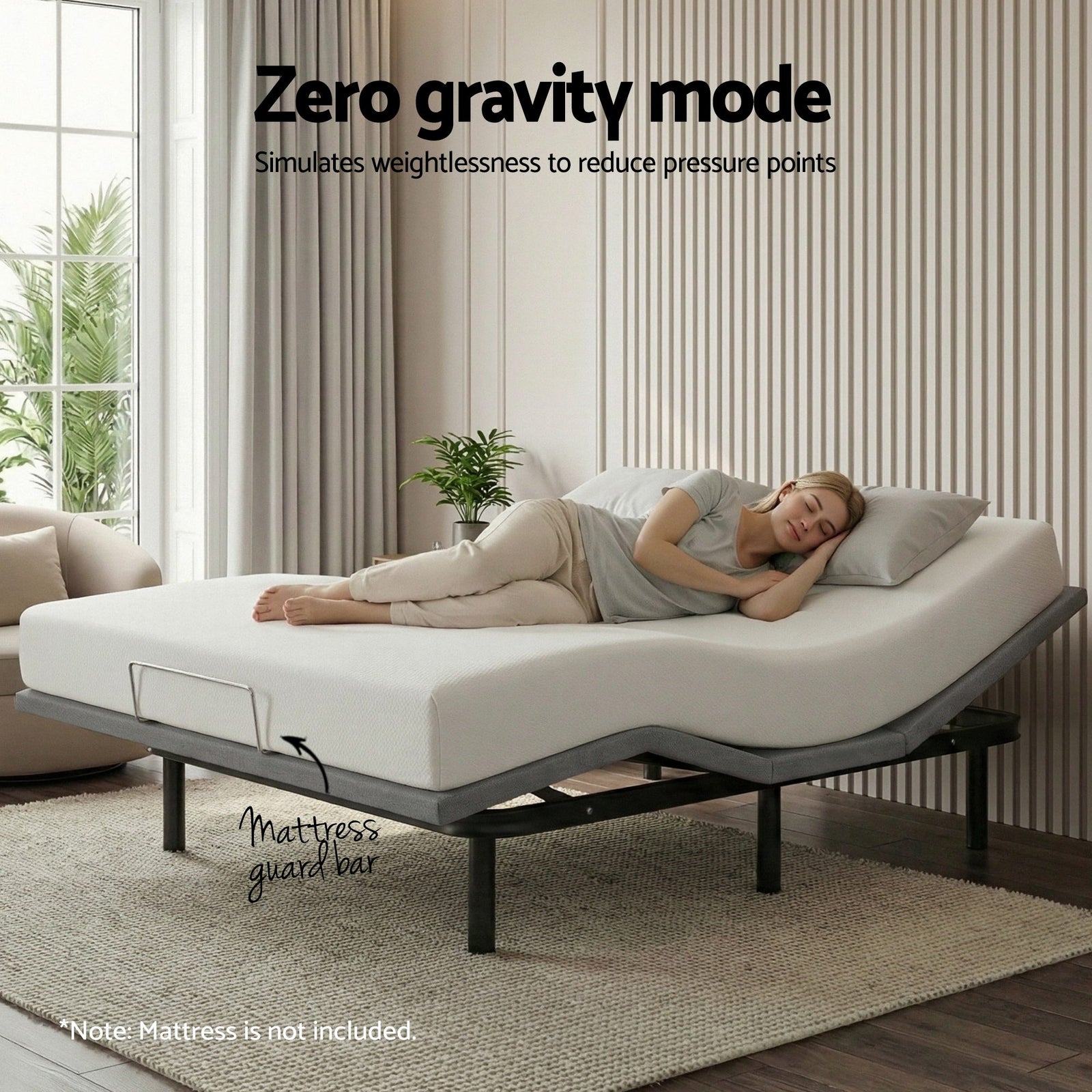Adjustable Bed Frame King Size Electric Bed Base Wireless Remote Control Zero Gravity Power Bed Foundation