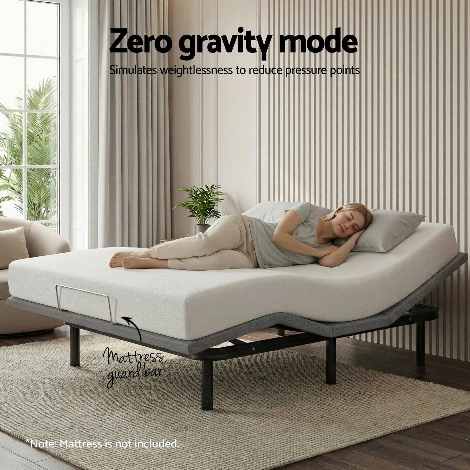 Adjustable Bed Frame Queen Size Electric Bed Base Wireless Remote Control Zero Gravity Power Bed Foundation