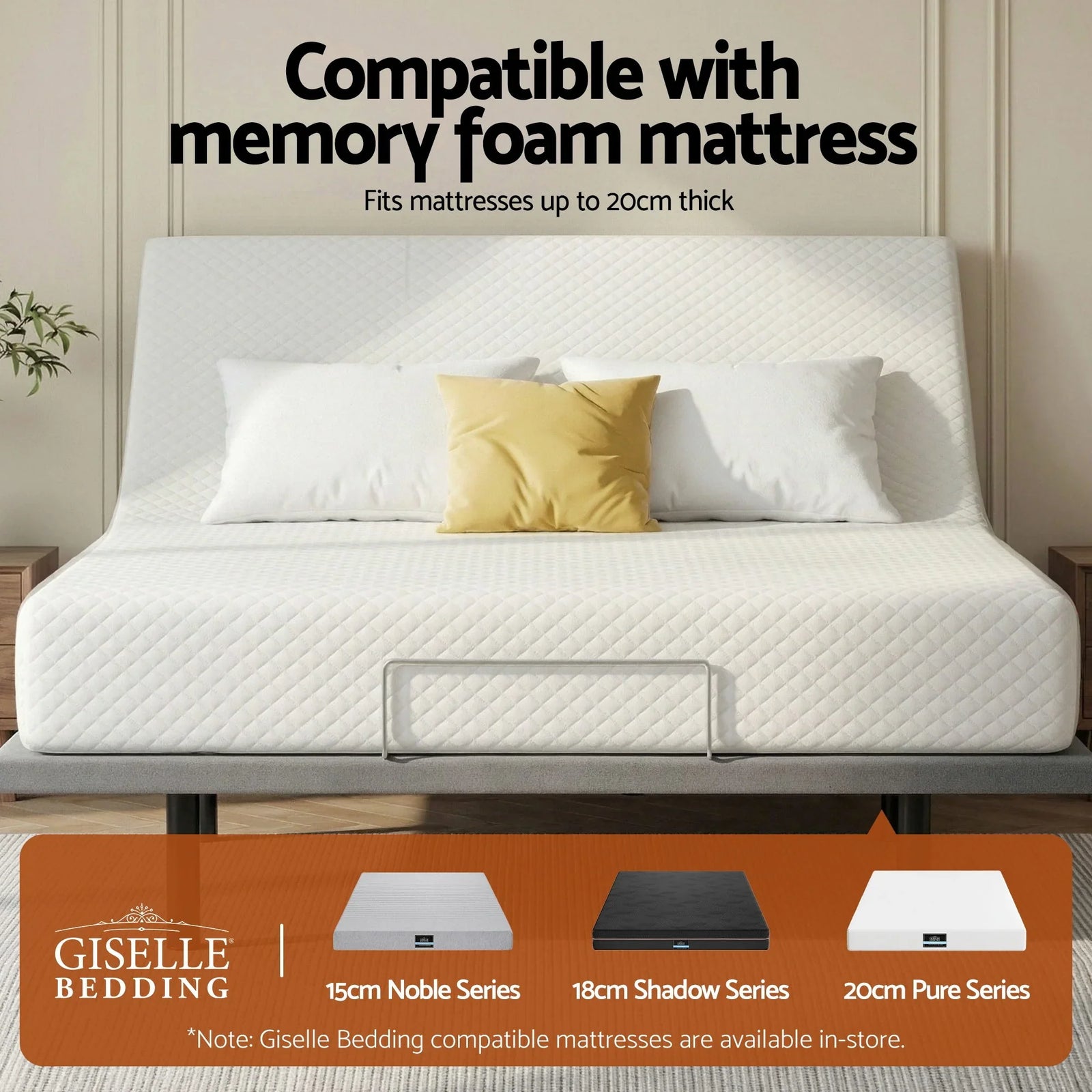 Adjustable Bed Frame Queen Size Electric Bed Base Wireless Remote Control Zero Gravity Power Bed Foundation