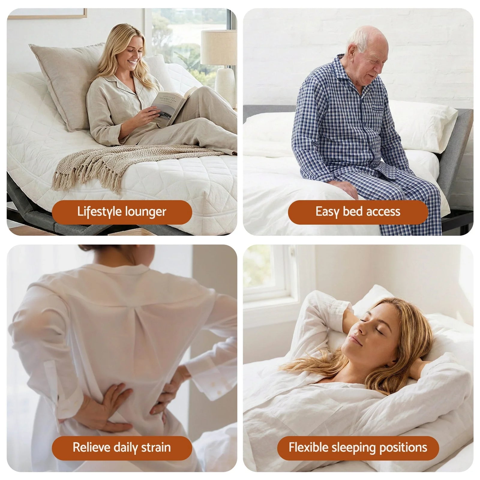 Adjustable Bed Frame Queen Size Electric Bed Base Wireless Remote Control Zero Gravity Power Bed Foundation