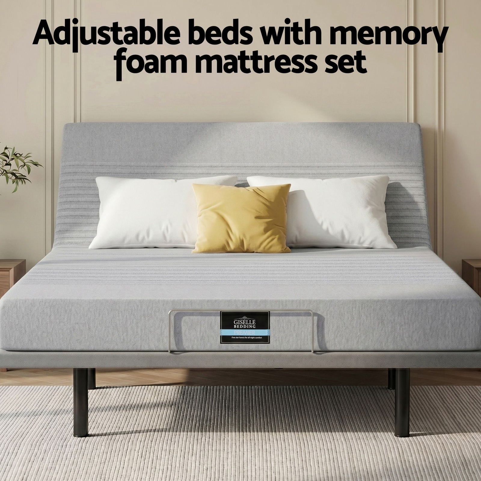 Double Adjustable Bed Frame & Mattress – Zero Gravity, 15cm Memory Foam