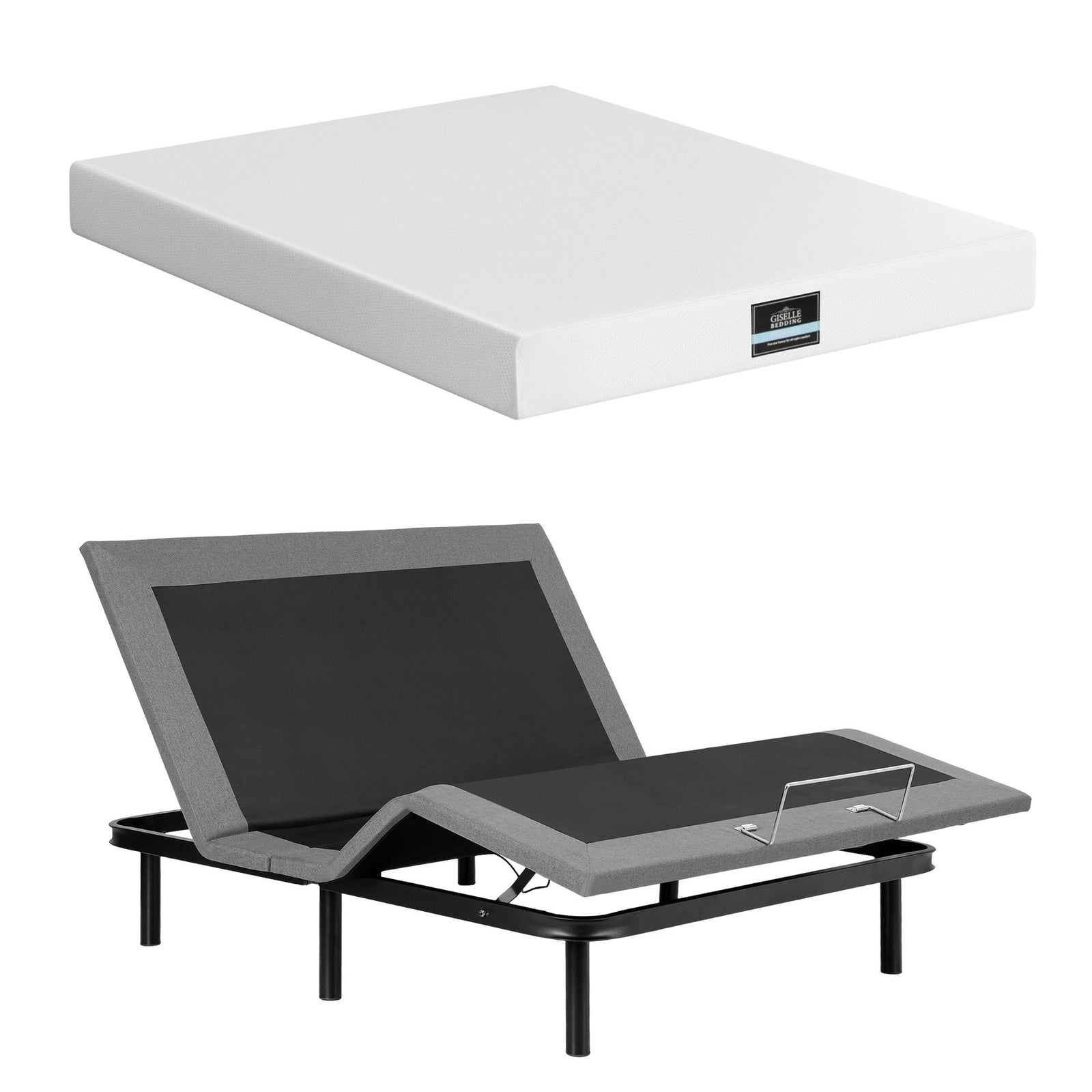 Adjustable Bed & Mattress Double – 20cm PURE Foam, Head/Foot Lift, Remote