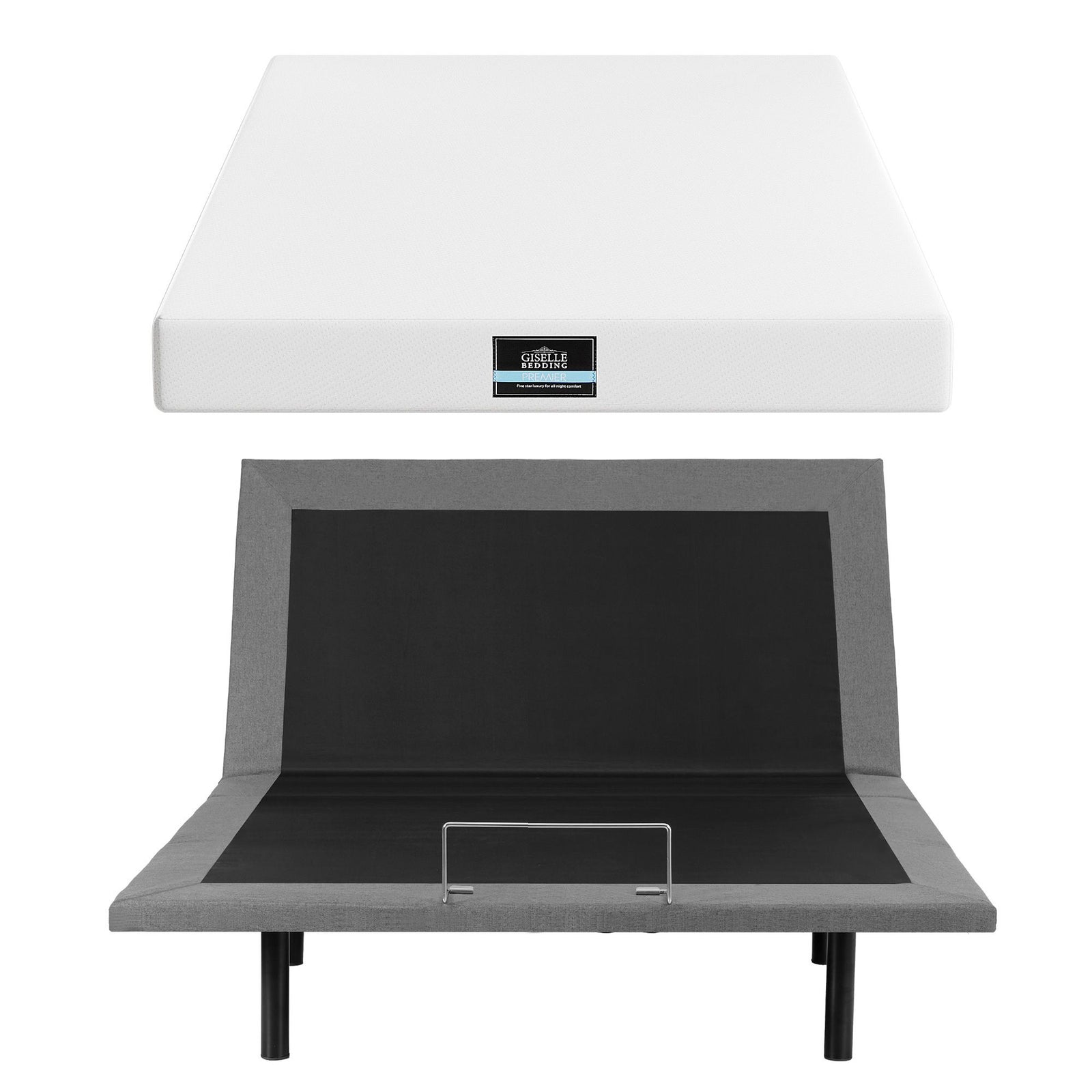 Adjustable Bed & Mattress Double – 20cm PURE Foam, Head/Foot Lift, Remote