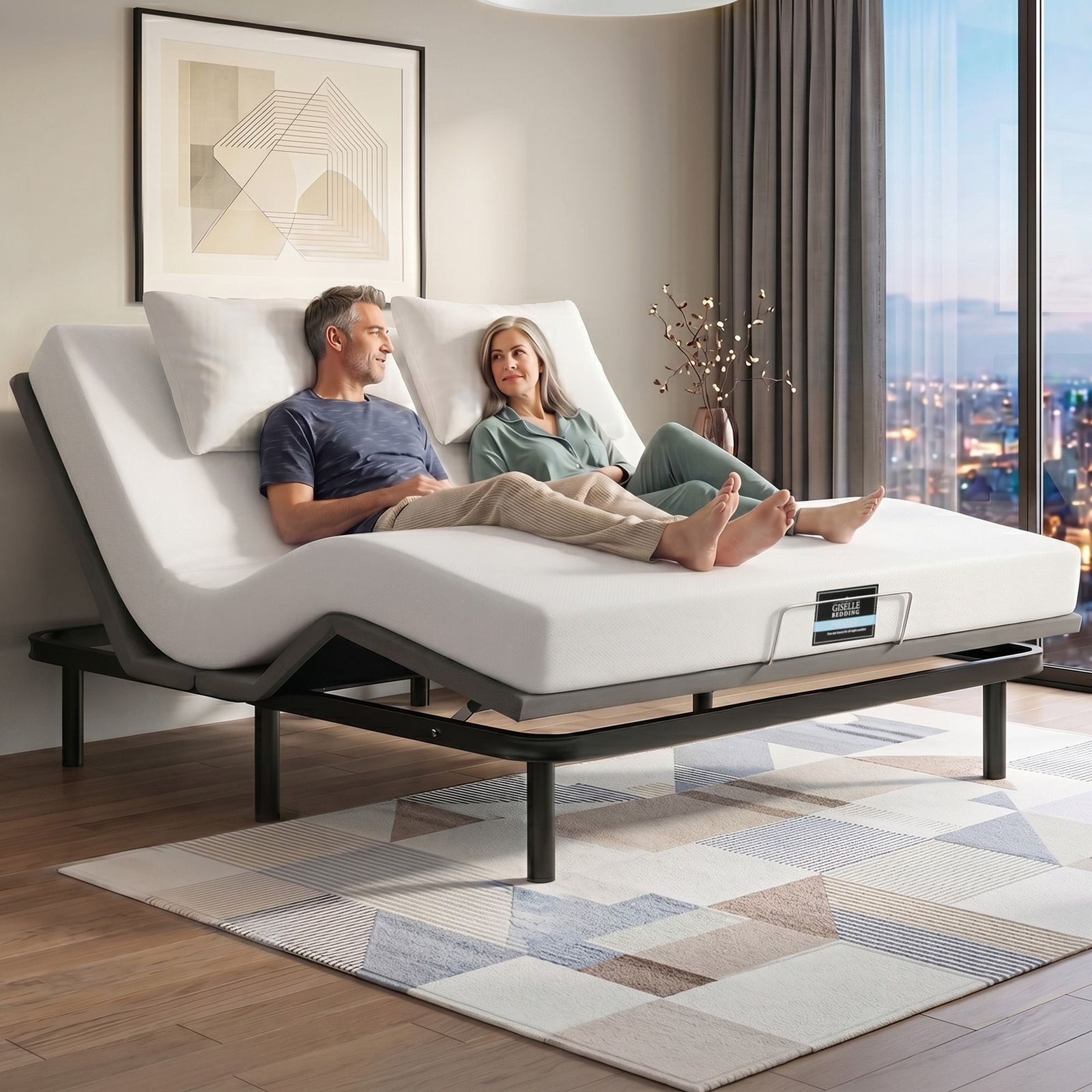 Adjustable Bed & Mattress King – 20cm PURE Foam, Head/Foot Lift, Remote