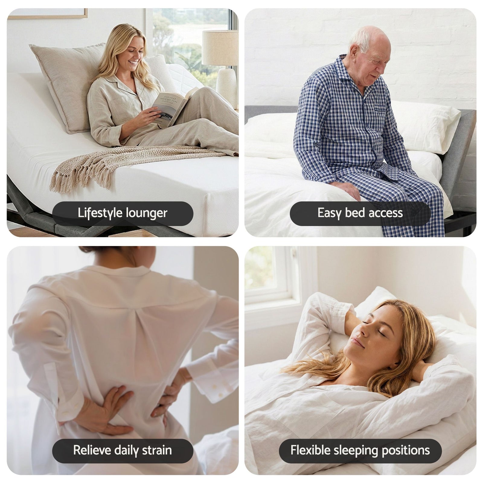 Adjustable Bed & Mattress King – 20cm PURE Foam, Head/Foot Lift, Remote