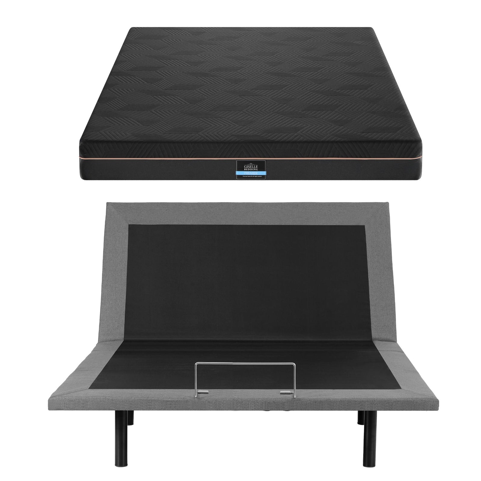 Adjustable Bed Frame Double + 18cm Mattress – Head/Foot Lift, Zero‑G, Black