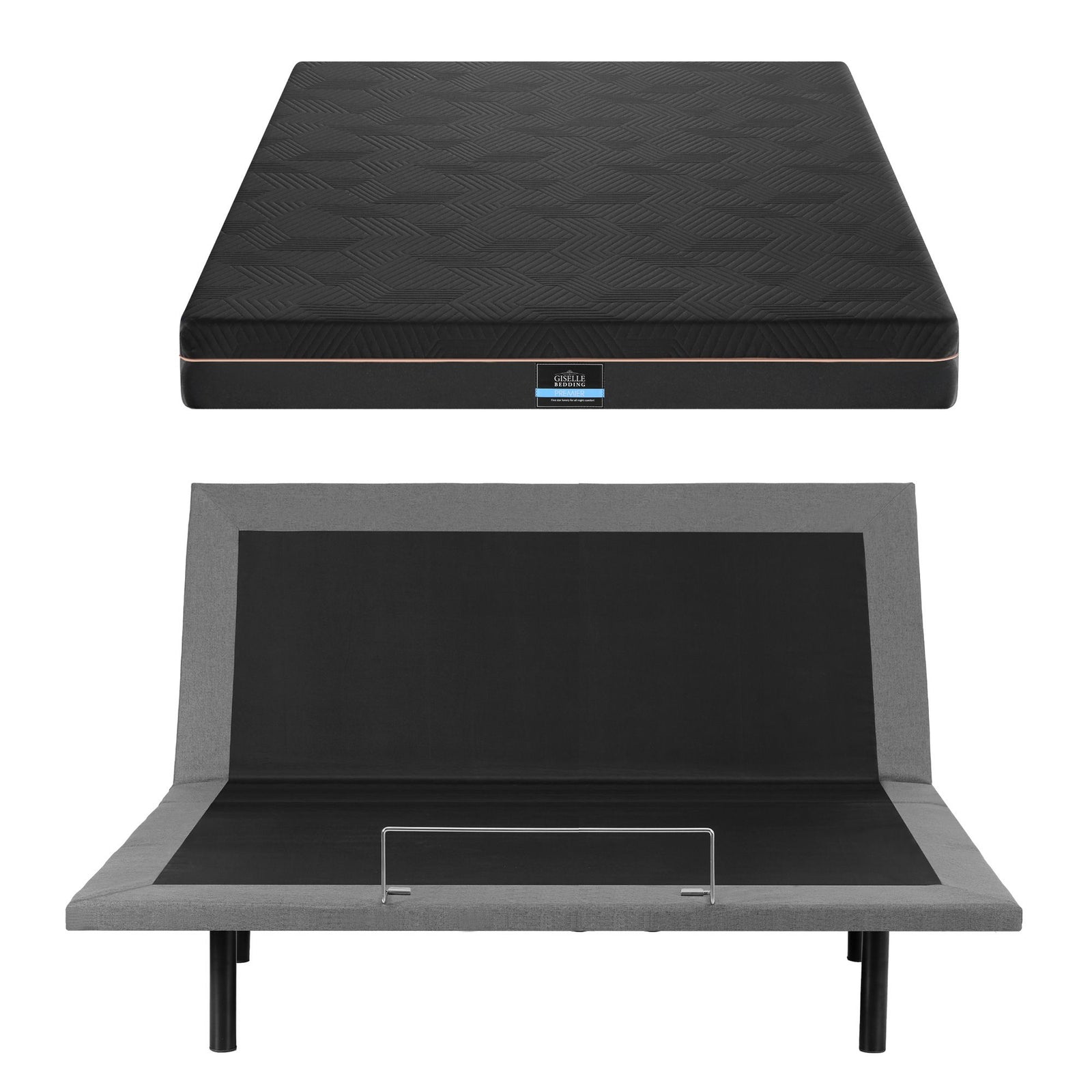 Adjustable Bed Frame King + 18cm Mattress – Head/Foot Lift, Zero‑G, Black
