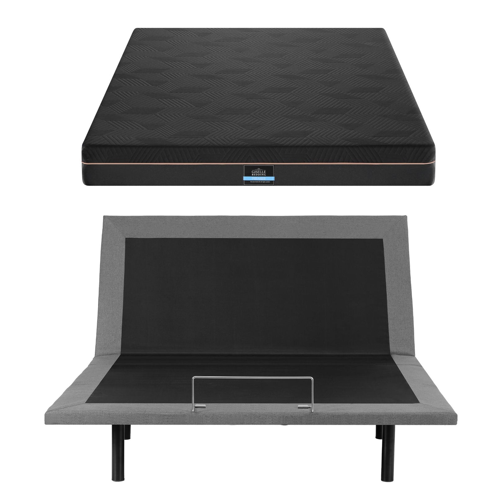 Adjustable Bed Frame Queen + 18cm Mattress – Head/Foot Lift, Zero‑G, Black