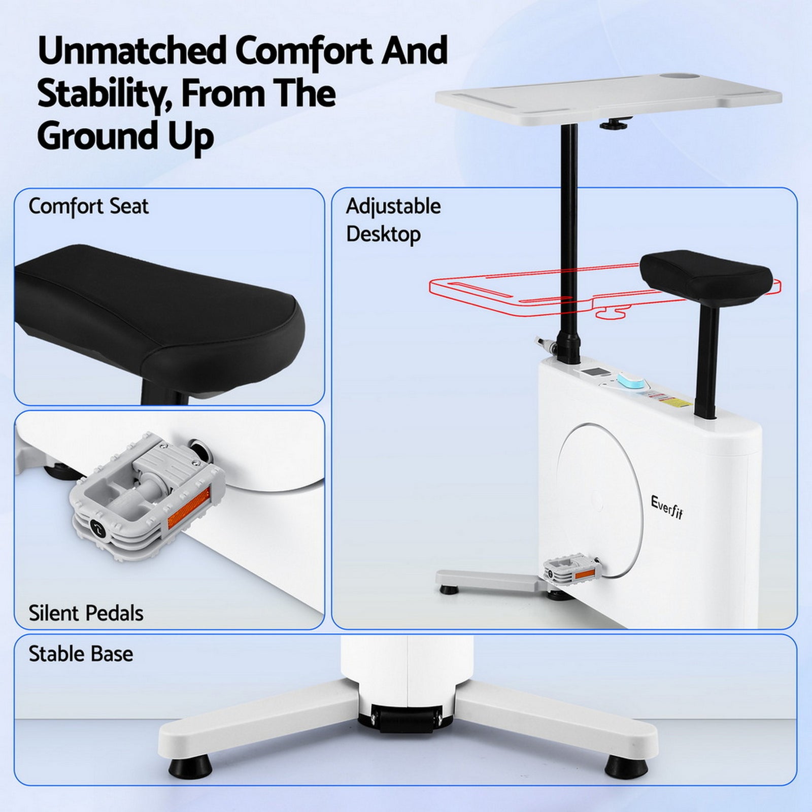 Exercise Bike Magnetic Desk Bike with Tabletop Fitness Home Workout Gym