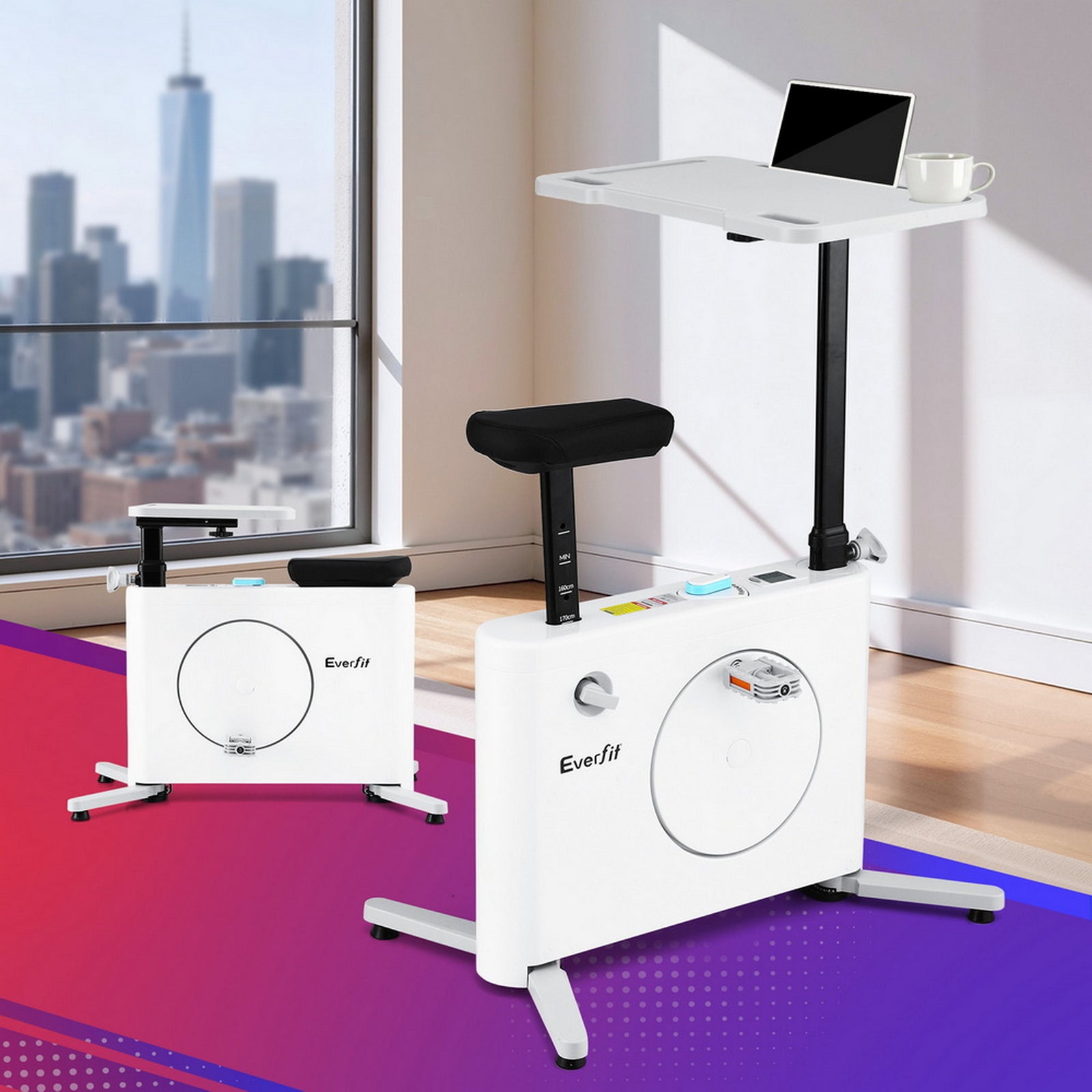 Exercise Bike Magnetic Desk Bike with Tabletop Fitness Home Workout Gym