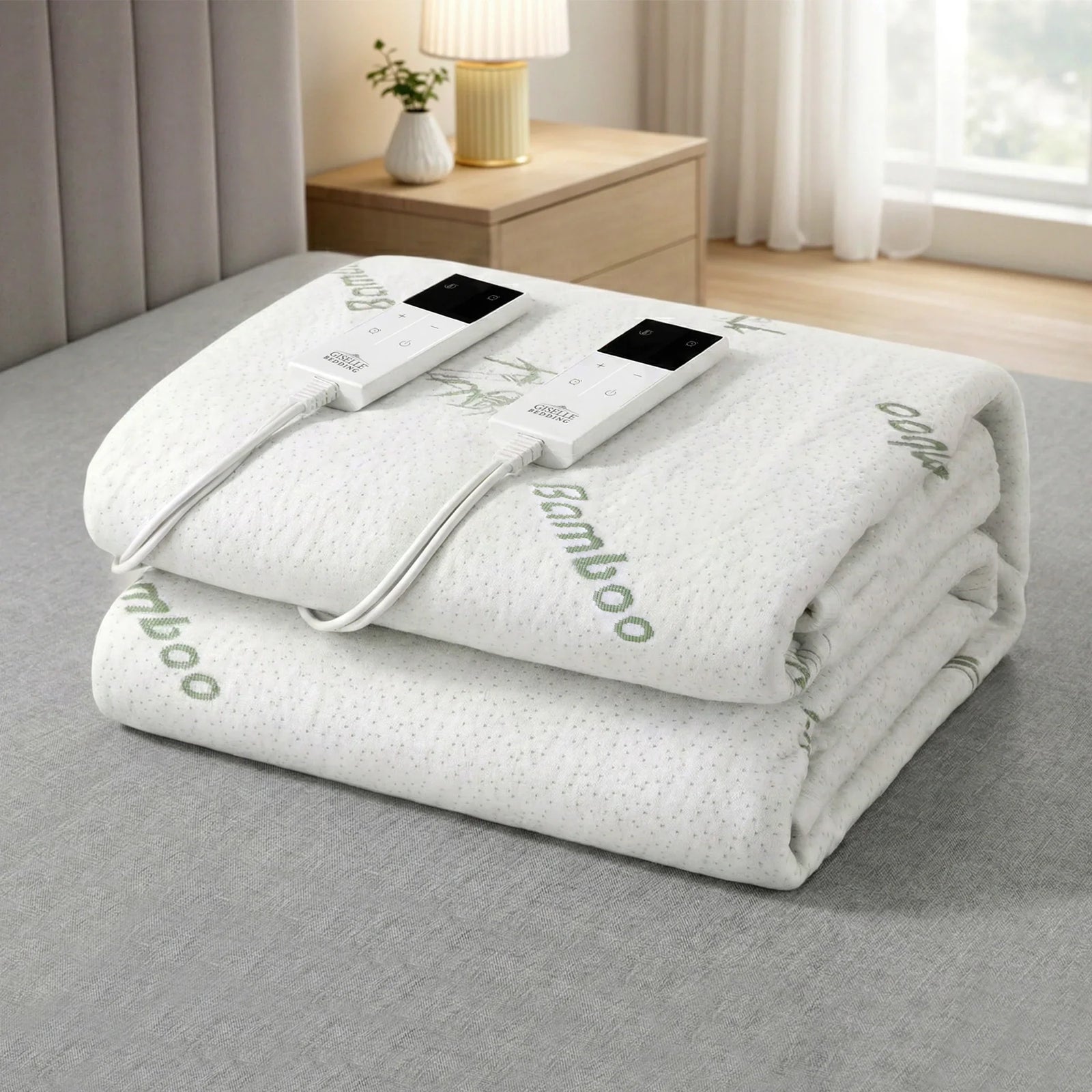 Electric Blanket Bamboo Fabric King Fitted Heated Pad Underlay Washable Winter