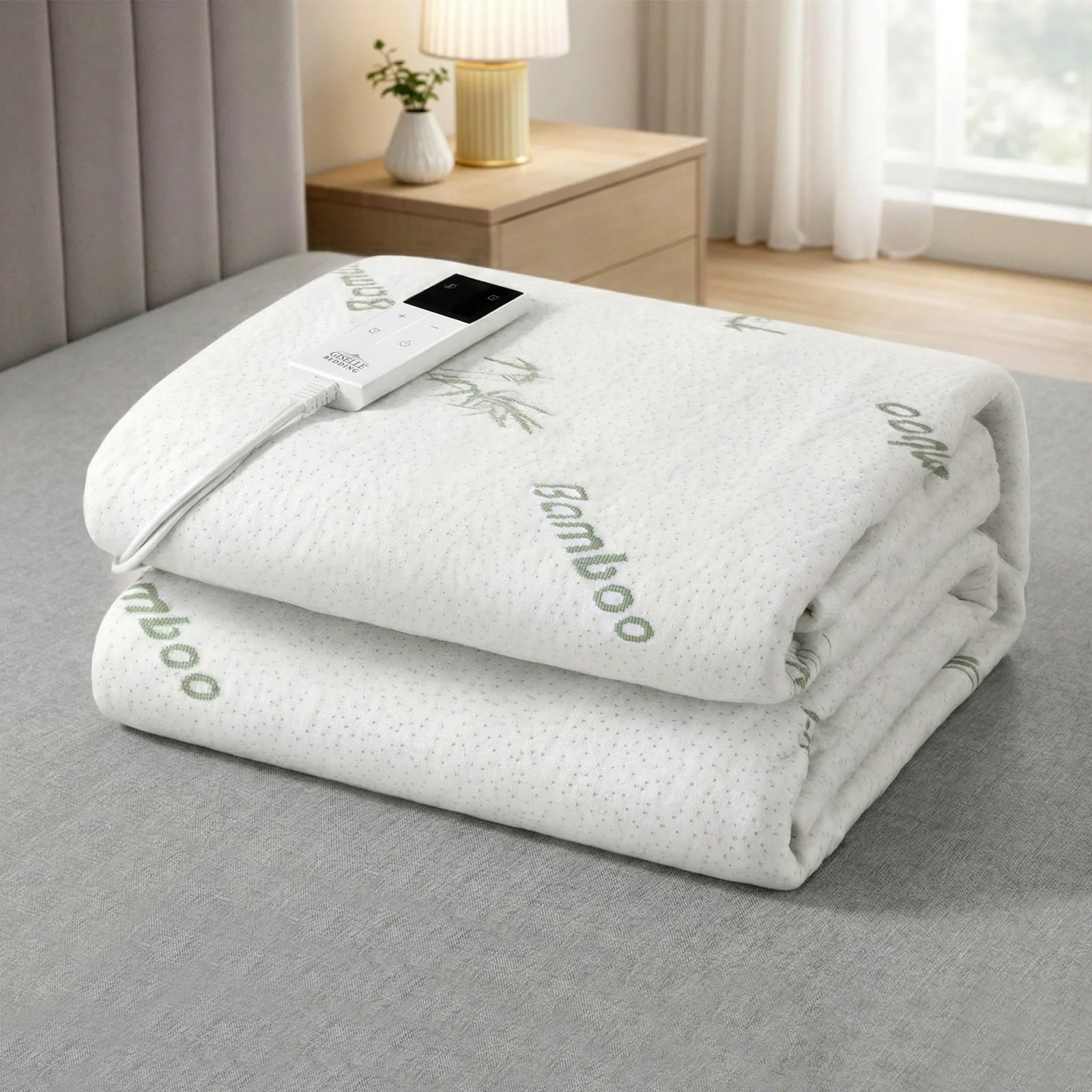 Electric Blanket Bamboo Fabric Single Fitted Heated Pad Underlay Washable Winter