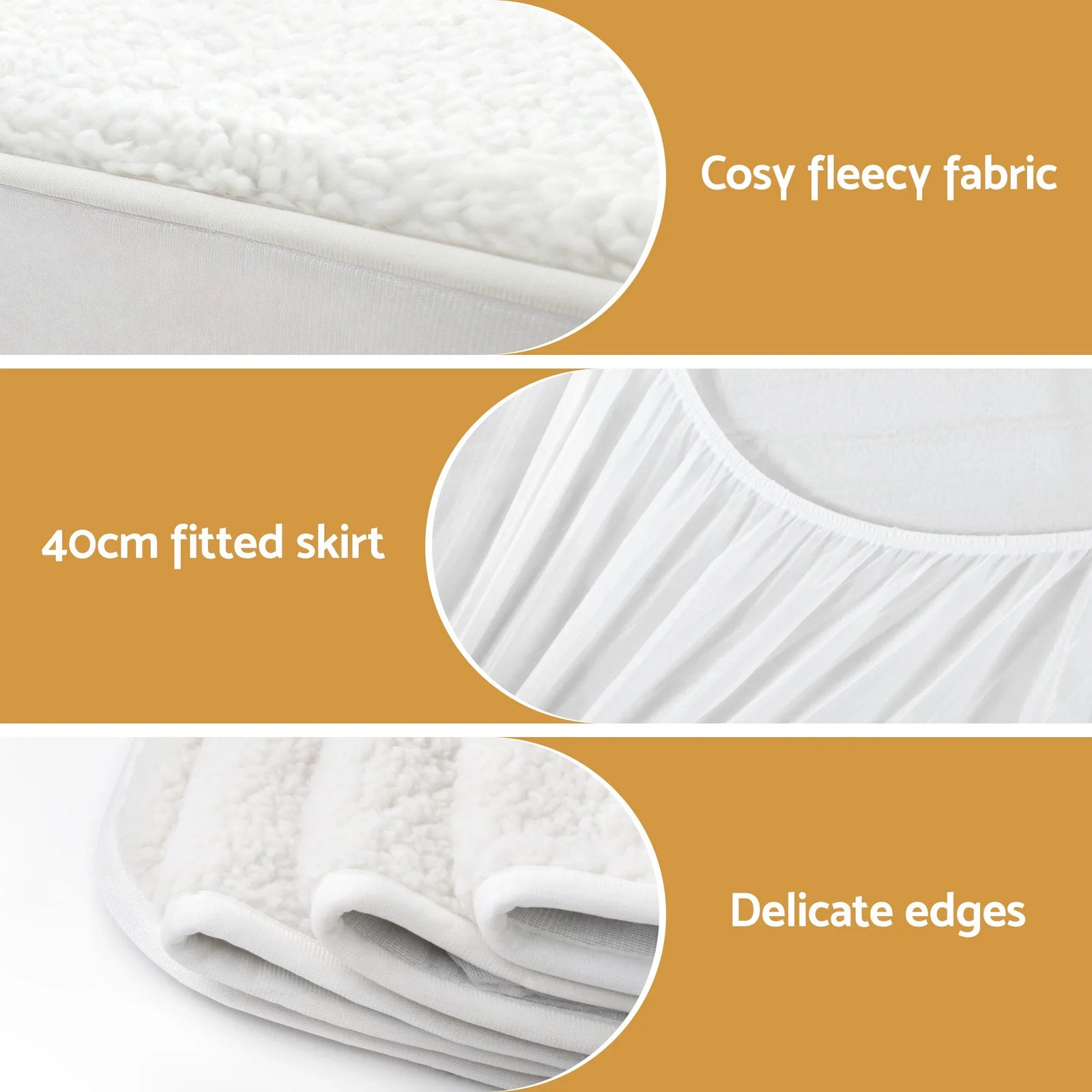 Electric Blanket LED Remote Sherpa Fleece Underlay Fully Fitted Machine Washable King Single