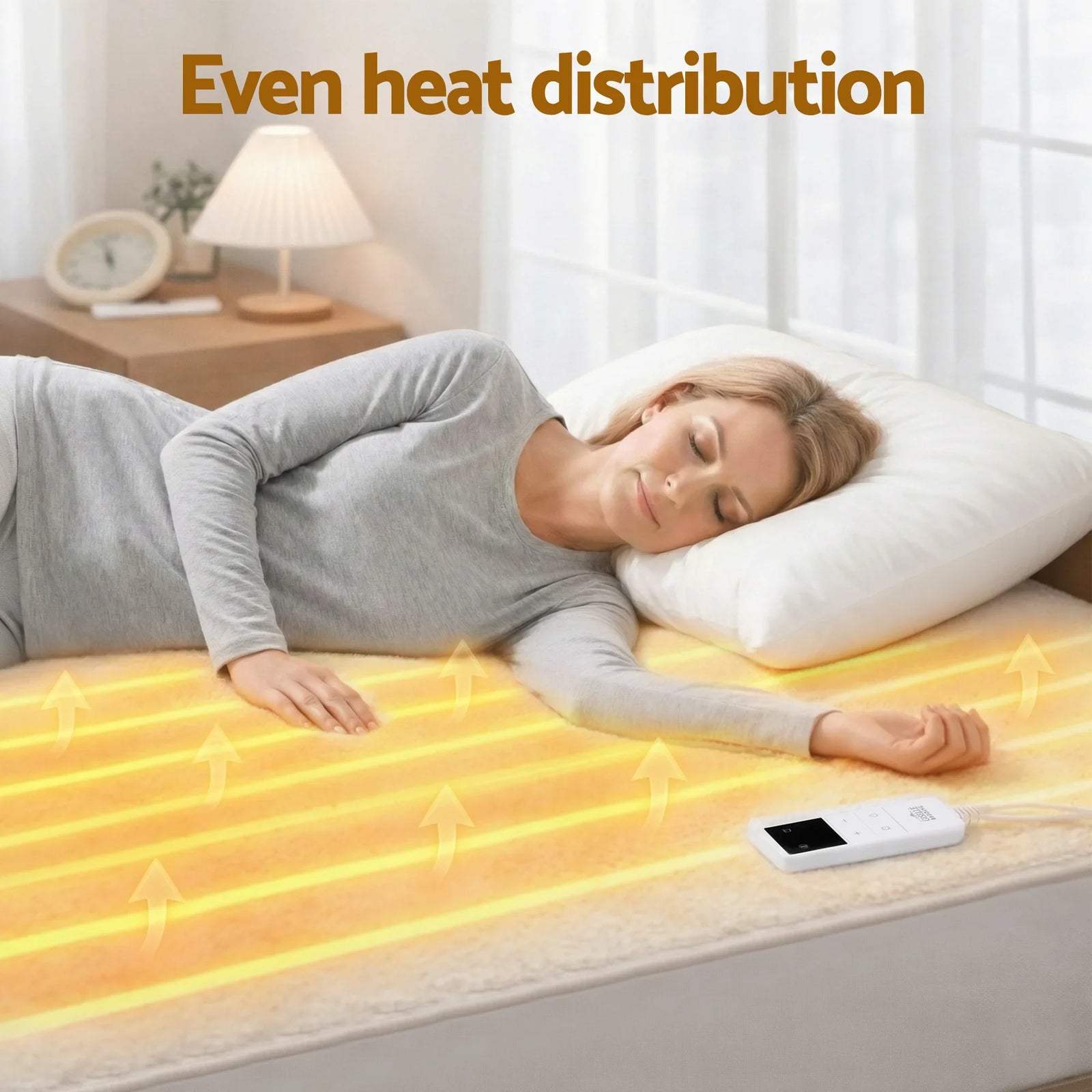 Electric Blanket LED Remote Sherpa Fleece Underlay Fully Fitted Machine Washable King Single