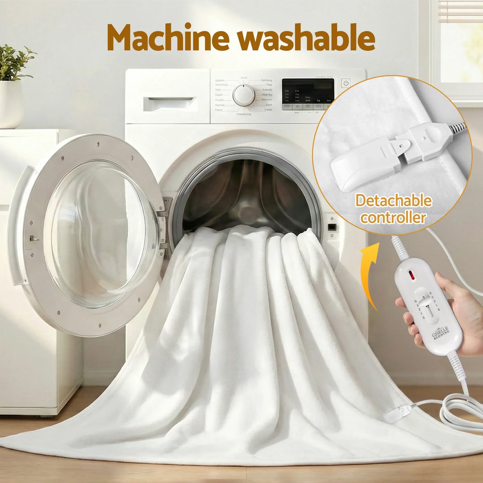 Electric Blanket King Single Heated Fully Fitted Washable Pad Winter Warm