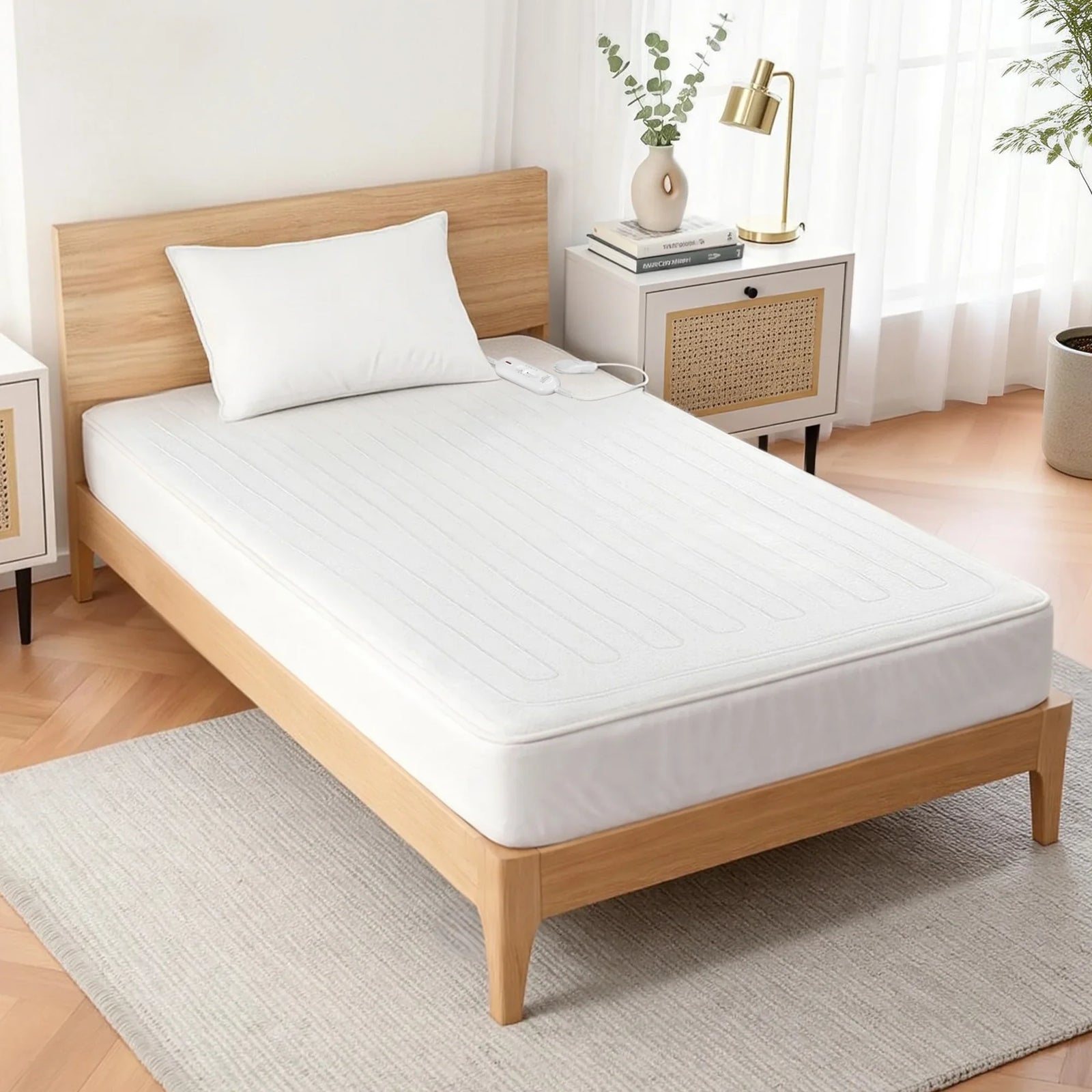 Electric Blanket King Single Heated Fully Fitted Washable Pad Winter Warm