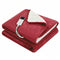 Electric Throw Rug Double Size 200x180cm Fleece Flannel Heated Blanket Burgundy