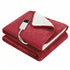 Electric Throw Rug Double Size 200x180cm Fleece Flannel Heated Blanket Burgundy