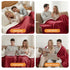 Electric Throw Rug Double Size 200x180cm Fleece Flannel Heated Blanket Burgundy