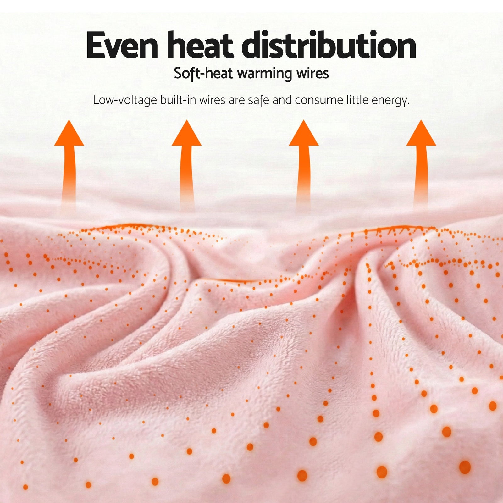 Electric Throw Rug Double Size 200x180cm Fleece Flannel Heated Blanket Pink