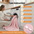 Electric Throw Rug Double Size 200x180cm Fleece Flannel Heated Blanket Pink