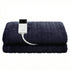 Electric Throw Rug Double Size 200x180cm Coral Fleece Heated Blanket Charcoal
