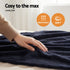 Electric Throw Rug Double Size 200x180cm Coral Fleece Heated Blanket Charcoal