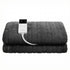 Electric Throw Rug Double Size 200x180cm Coral Fleece Heated Blanket Grey