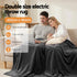 Electric Throw Rug Double Size 200x180cm Coral Fleece Heated Blanket Grey