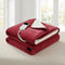 Electric Throw Rug Dual Side Fleece Flannel Heated Blanket Burgundy