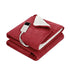 Electric Throw Rug Dual Side Fleece Flannel Heated Blanket Burgundy