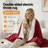 Electric Throw Rug Dual Side Fleece Flannel Heated Blanket Burgundy