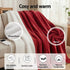 Electric Throw Rug Dual Side Fleece Flannel Heated Blanket Burgundy