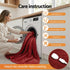 Electric Throw Rug Dual Side Fleece Flannel Heated Blanket Burgundy