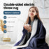 Electric Throw Rug Heated Blanket – Fleece Sherpa 9‑Heat Charcoal