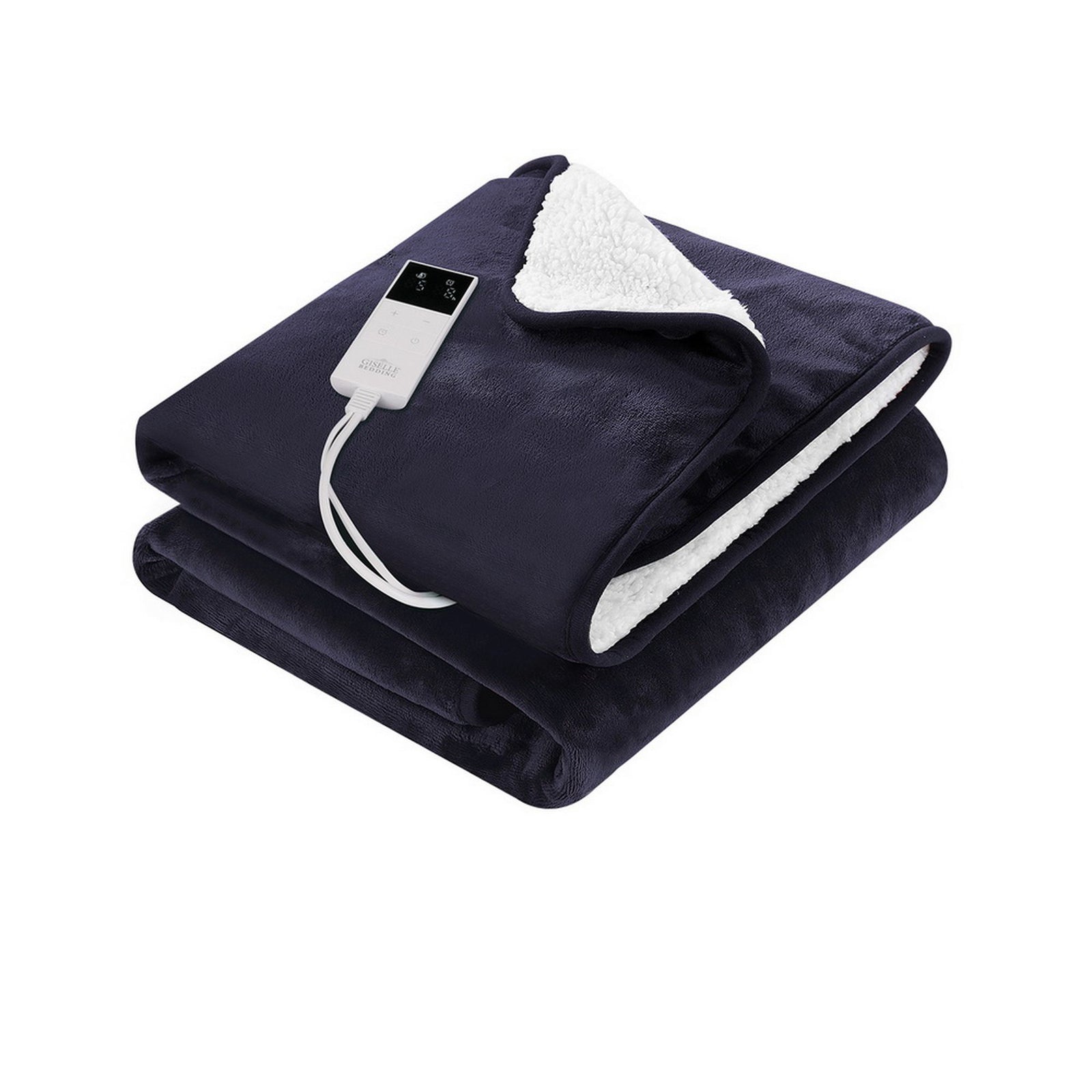 Electric Throw Rug Heated Blanket – Fleece Sherpa 9‑Heat Charcoal
