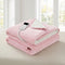 Electric Throw Rug Dual Side Fleece Flannel Heated Blanket Pink