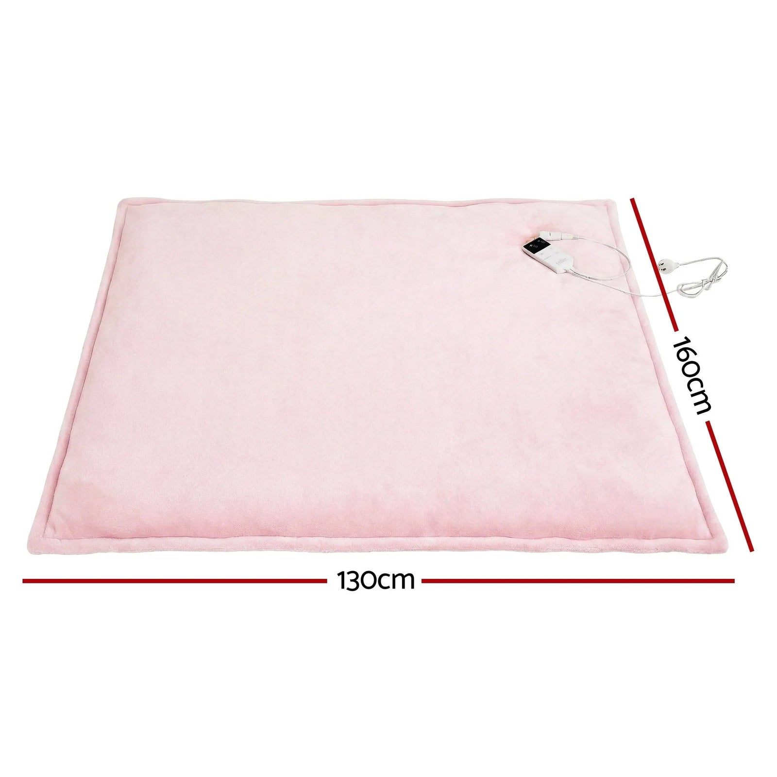 Electric Throw Rug Dual Side Fleece Flannel Heated Blanket Pink