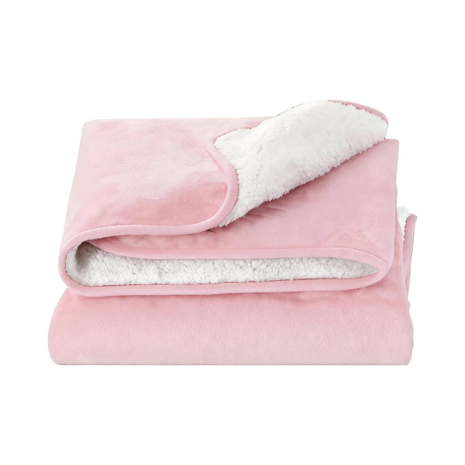 Electric Throw Rug Dual Side Fleece Flannel Heated Blanket Pink