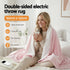 Electric Throw Rug Dual Side Fleece Flannel Heated Blanket Pink