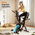 Folding Magnetic Exercise X Bike 8 Resistance Levels Ropes Black 100kg