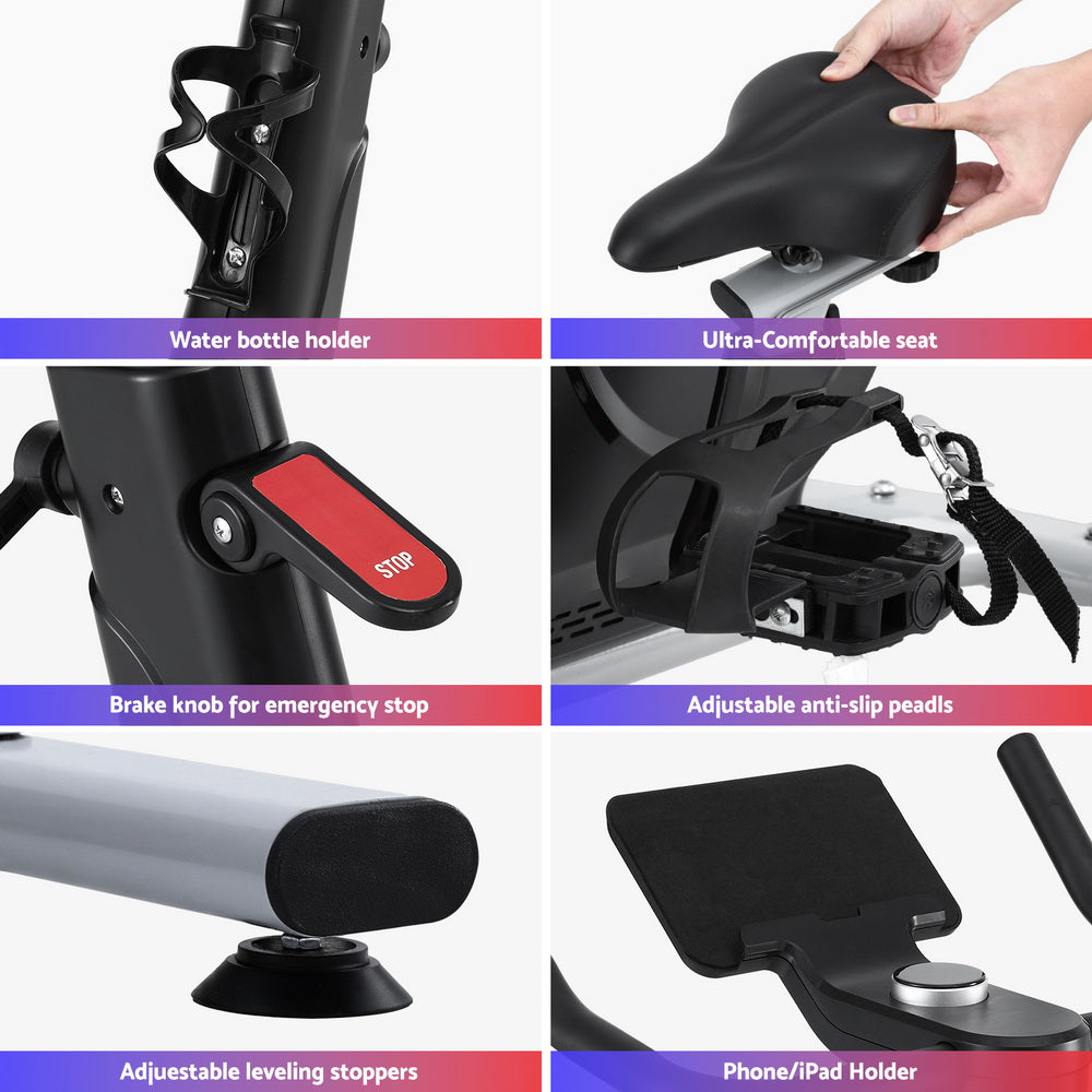 Exercise Bike Spin Bike Electromagnetic Smart Home Fitness 24-Level Resistance 120kg Bluetooth